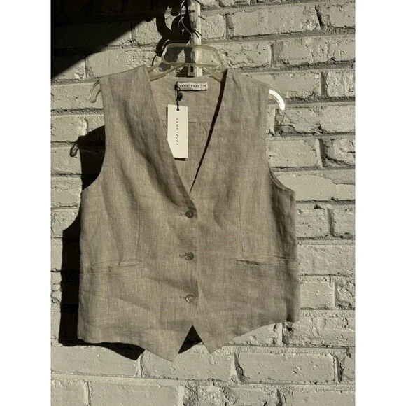Lanhtropy 100% Linen Vest XS- NWT - Picture 1 of 10